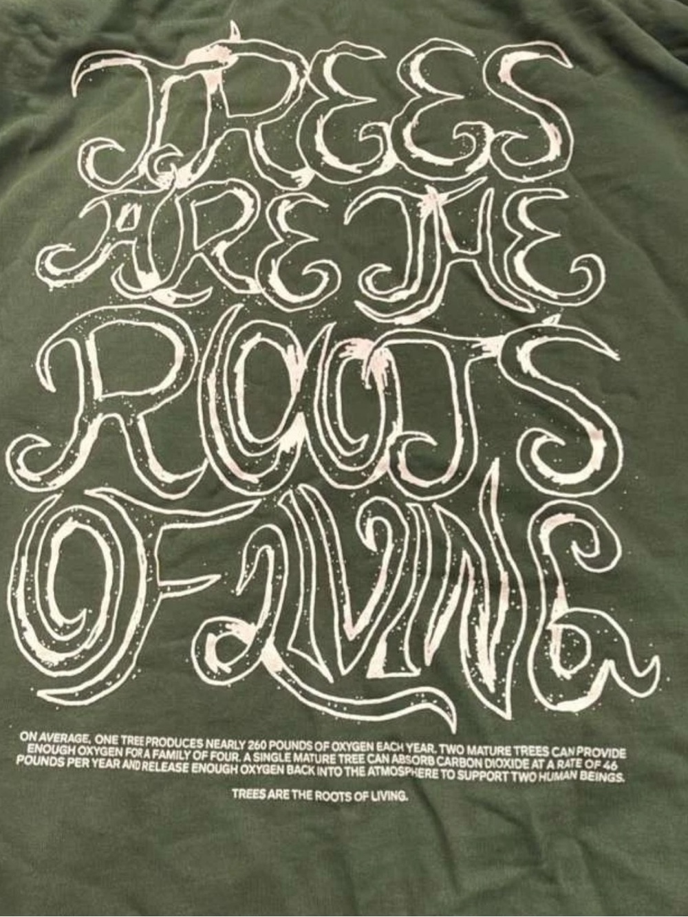 CHNGE Unisex Trees Are The Root Oversized Cuffed Long Sleeve Hoodie, Green, med - Picture 15 of 16